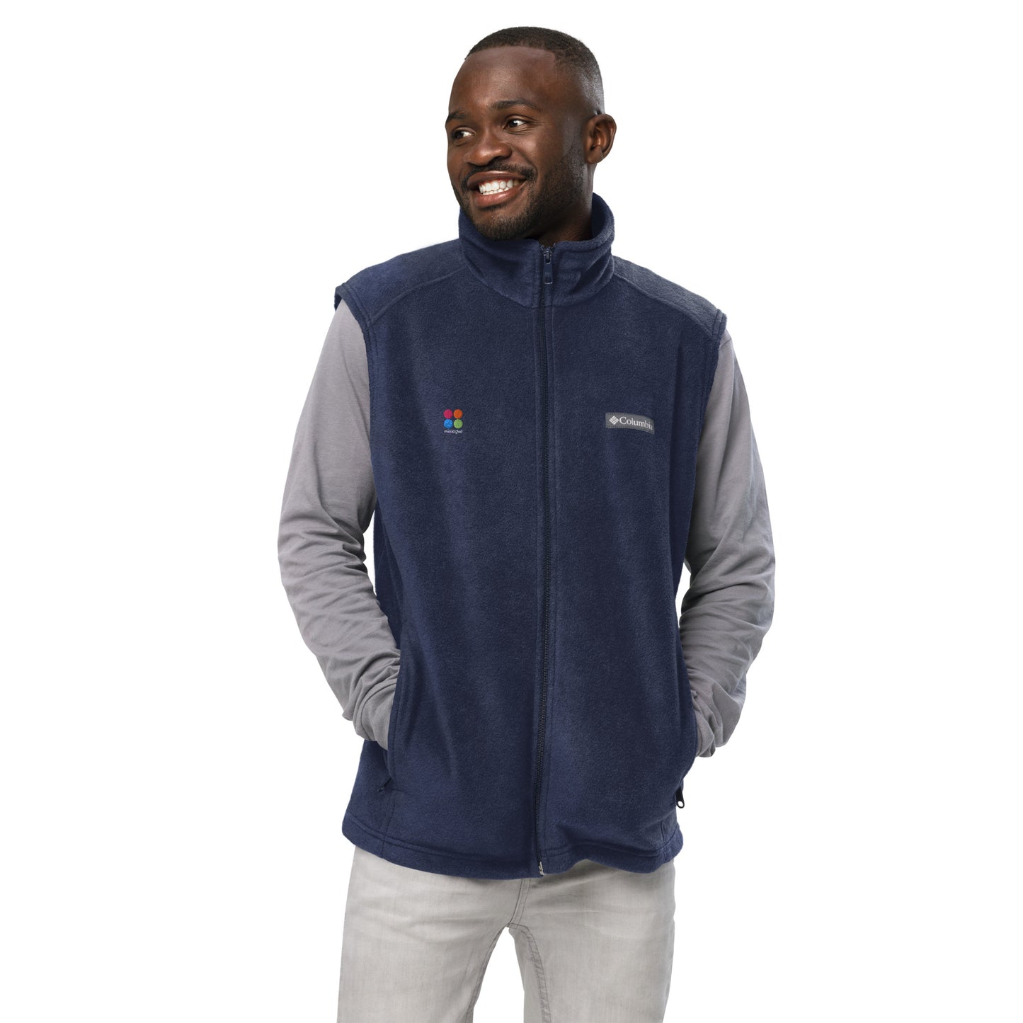 ミクスローグ ロゴ 刺しゅう メンズ Columbia フリースベスト