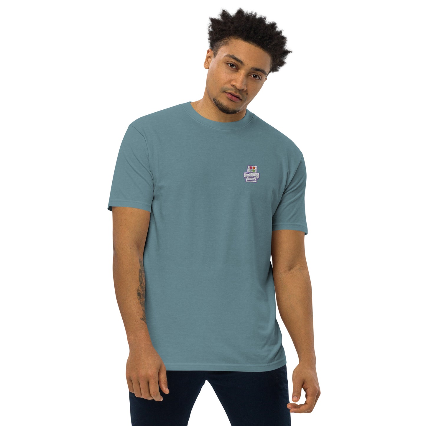 Quick Order Printer - 刺繍アイコン - プレミアム厚手Tシャツ