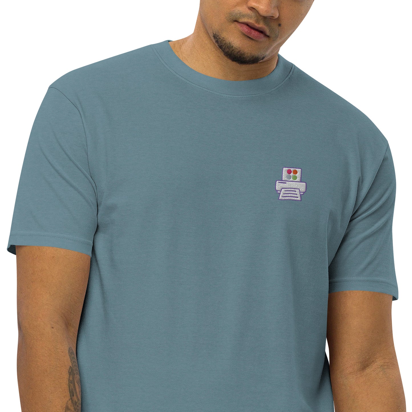 Quick Order Printer - 刺繍アイコン - プレミアム厚手Tシャツ