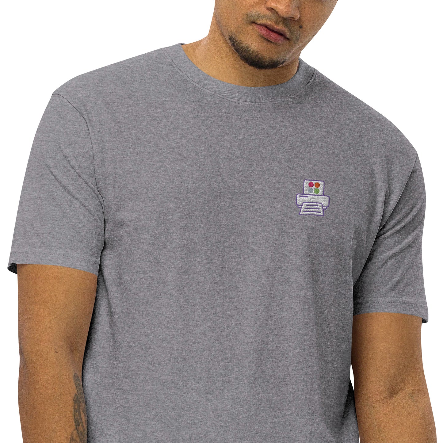 Quick Order Printer - 刺繍アイコン - プレミアム厚手Tシャツ
