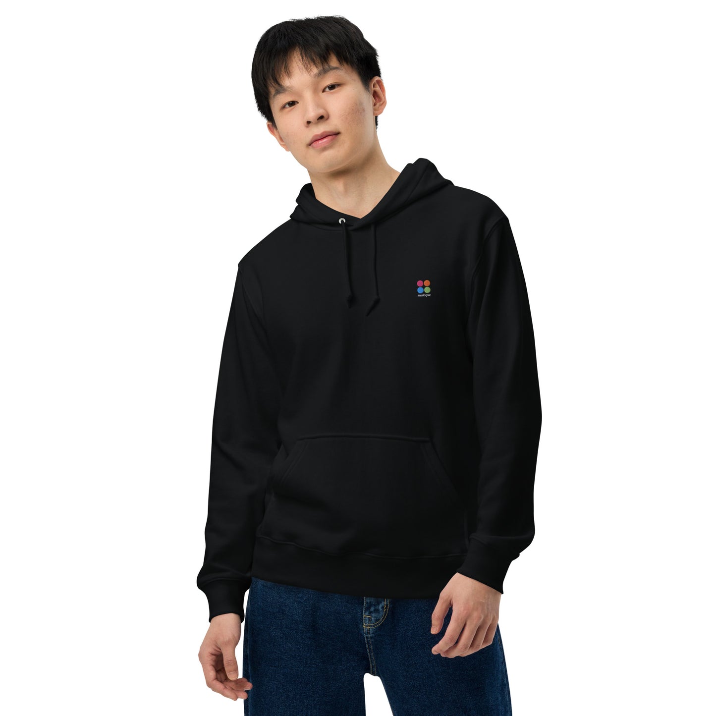 ミクスローグ ロゴ 刺しゅう ユニセックス ベーシックパーカー(日本製造)