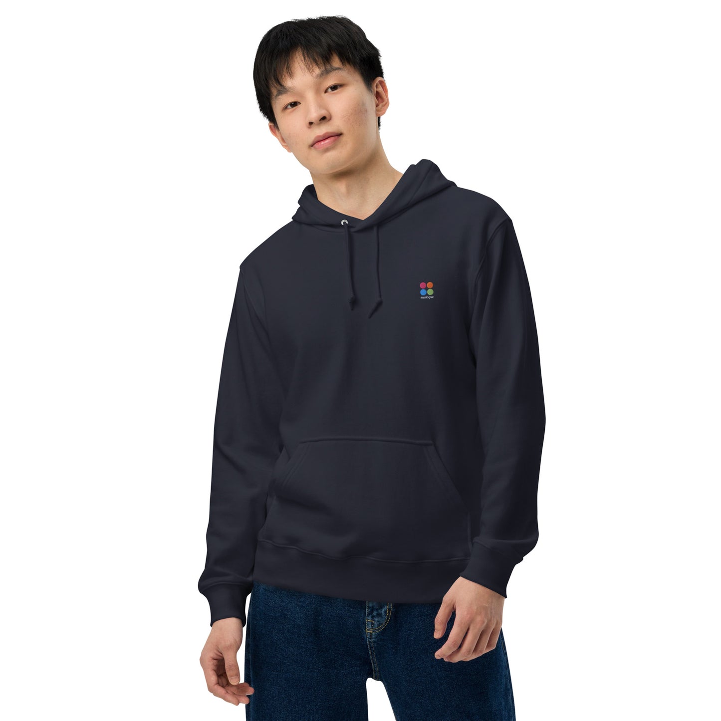 ミクスローグ ロゴ 刺しゅう ユニセックス ベーシックパーカー(日本製造)